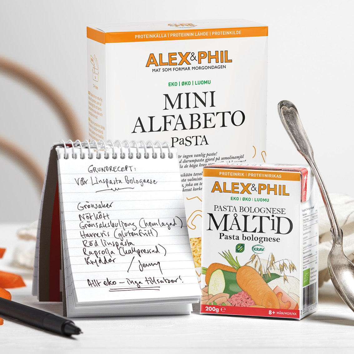 Alex Phil Mini Alfabeto Pasta gjord på proteinfyllt durumvete.