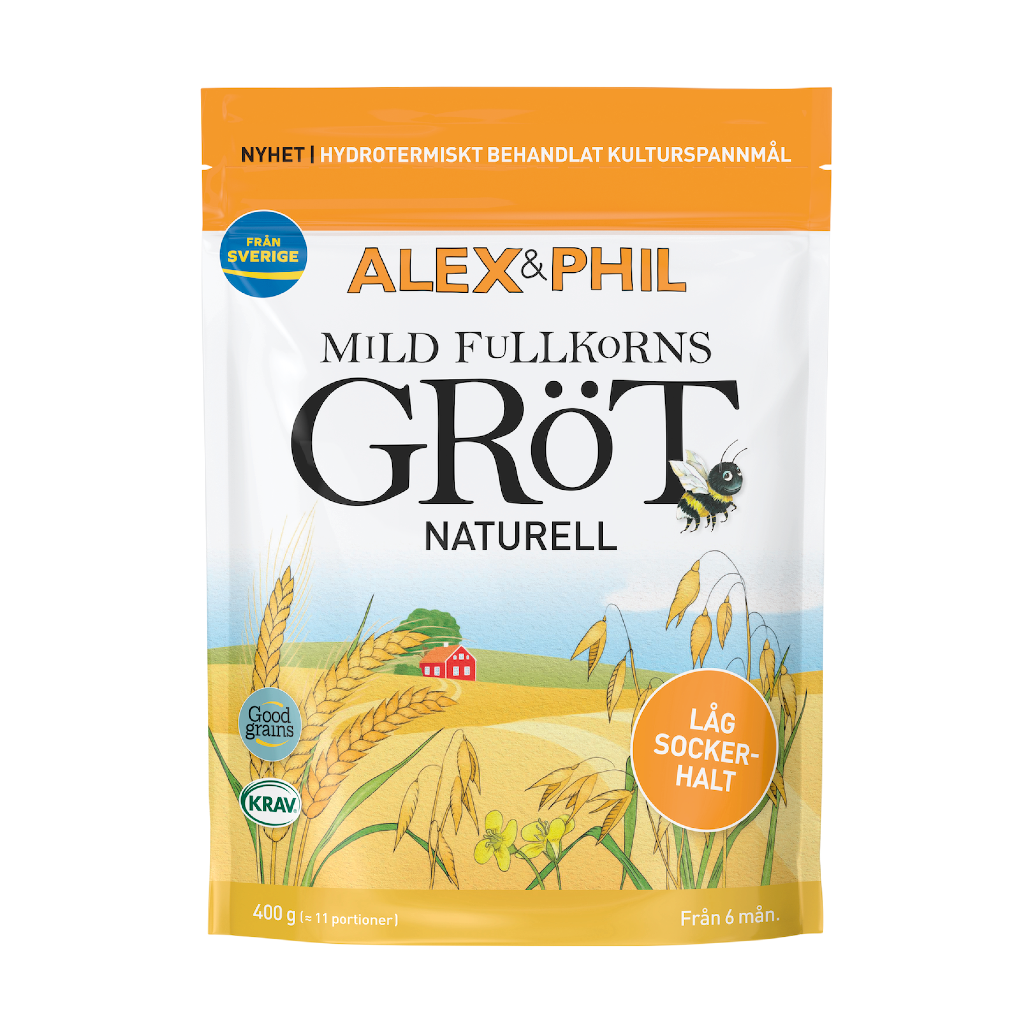 NYHET! Mild fullkornsgröt, naturell (400 g, 6+ mån.)