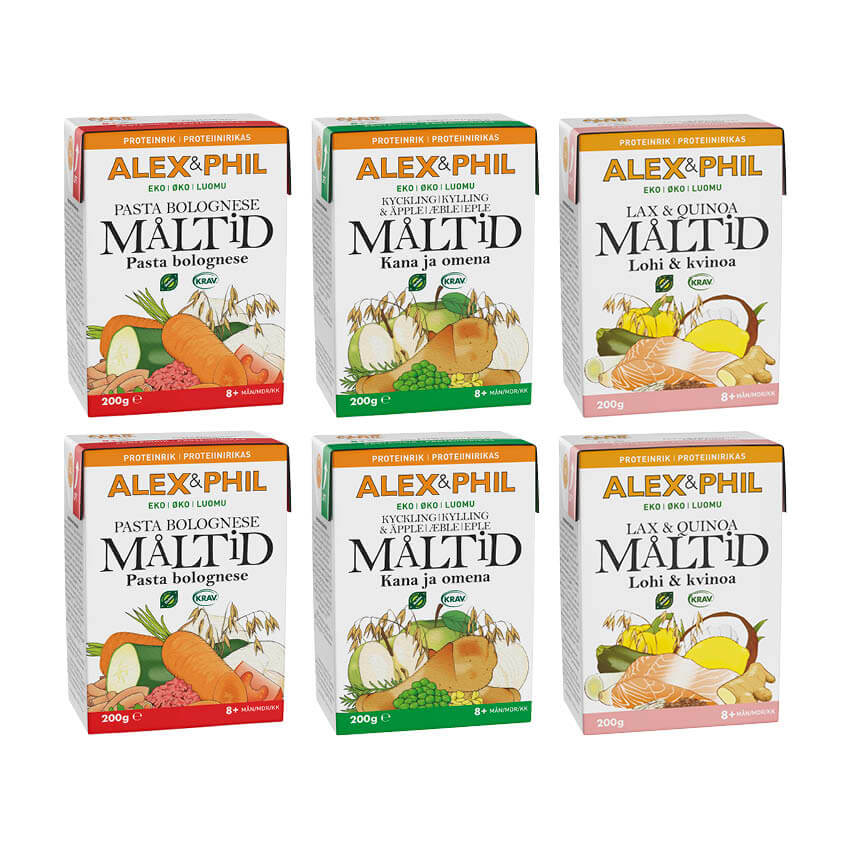Mix of meal pouches with salmon, chicken & beef (6-pack)