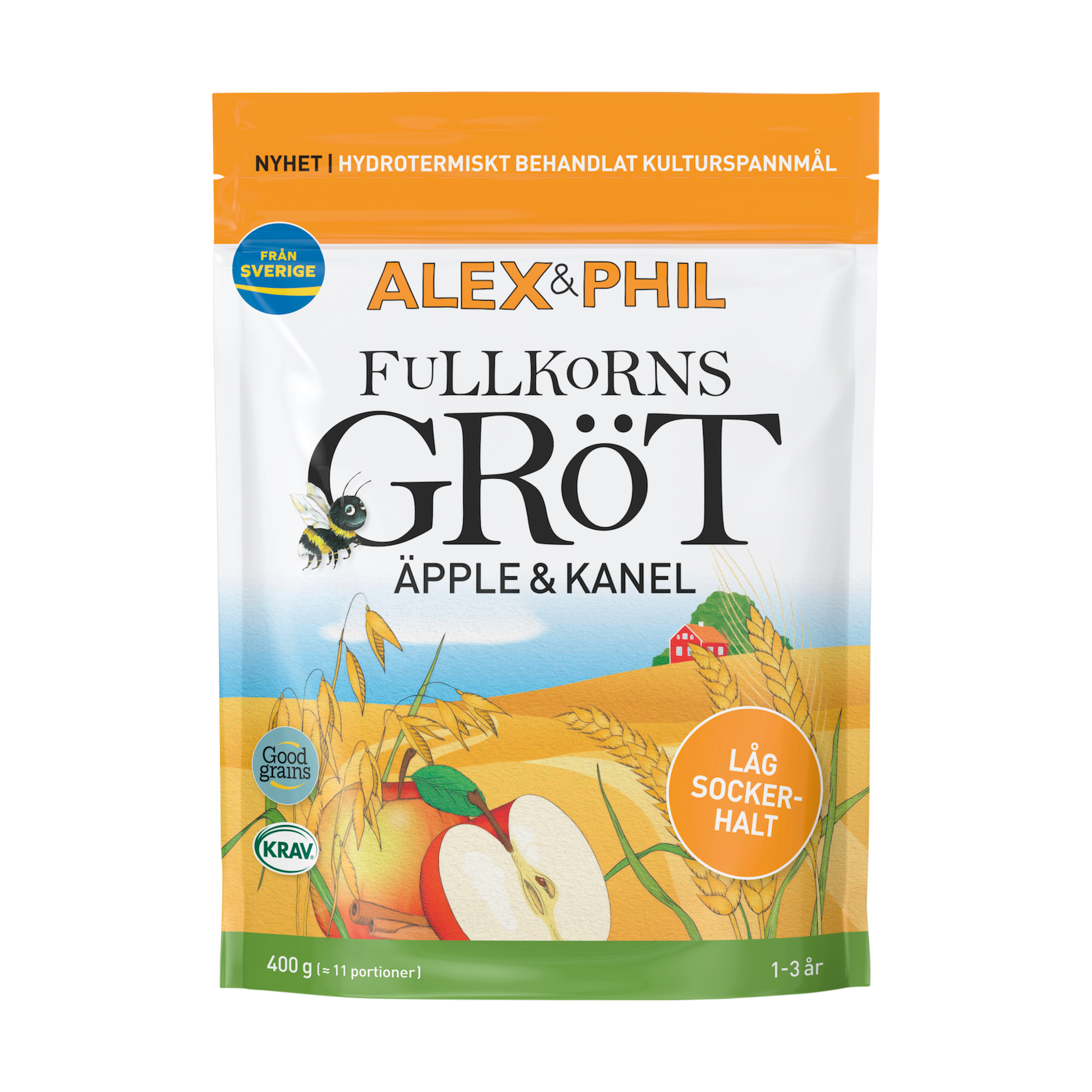 NYHET! Fullkornsgröt, äpple & kanel (400 g, 1-3 år)